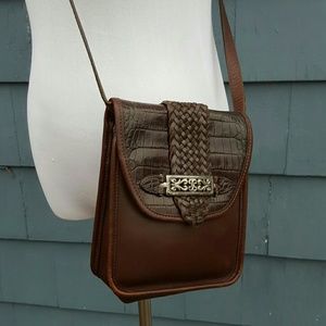 vintage Brighton brown leather crossbody bag